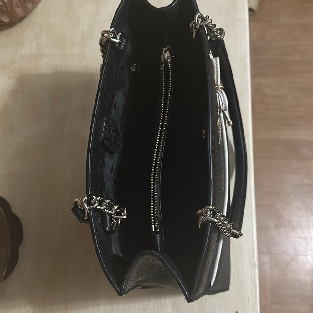Kate Spade Black Satchel with White Bow - Picture 2 of 4